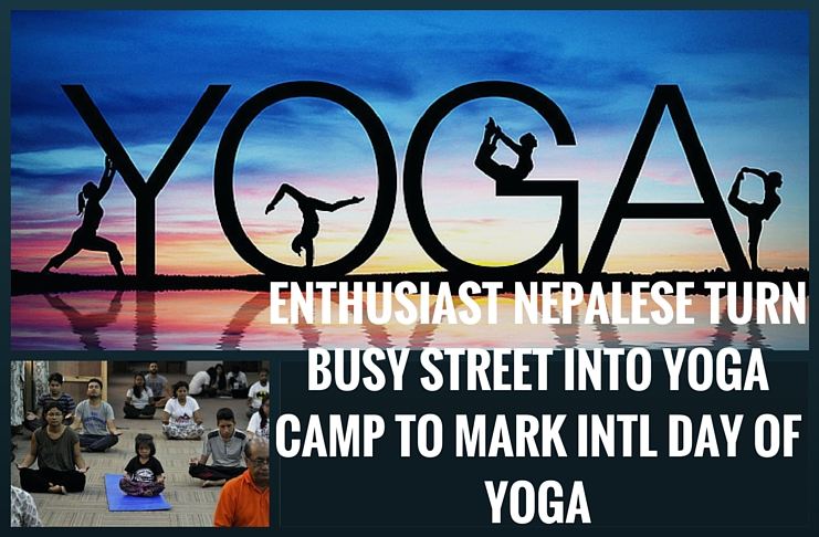 Enthusiast Nepalese turn busy street into yoga camp to mark