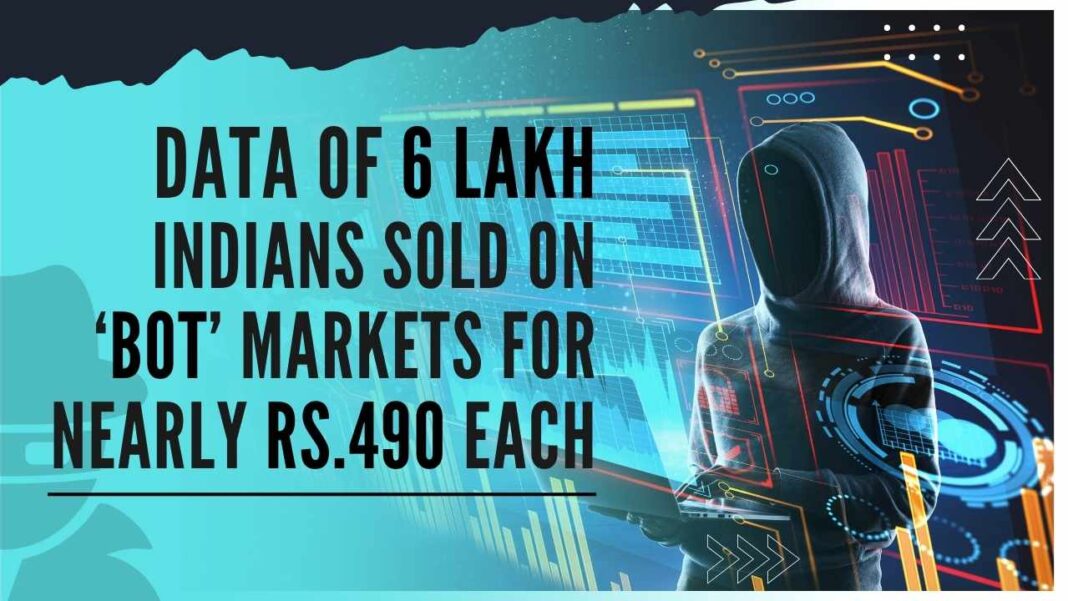 CyberSecurity Data of 6 Lakh Indians Sold on 'Bot' Markets