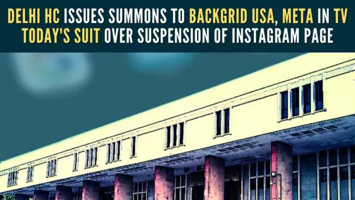 The suit concerns the suspension of the Instagram page for TV Today’s magazine