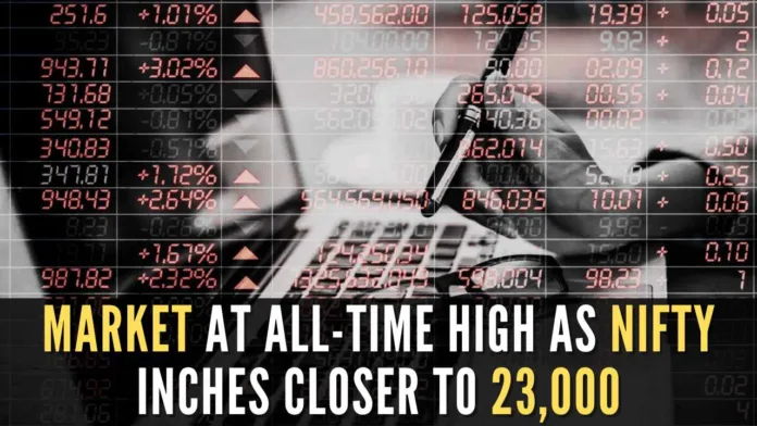 BSE and NSE benchmarks reached 75,499 points and 22,993 points, respectively, during intra-day trading