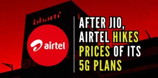 The country’s second largest telecom operator Bharti Airtel has announced a hike in mobile tariffs a day after Reliance Jio hiked tariffs