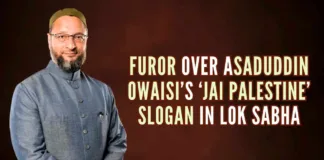 After taking oath as MP in the 18th Lok Sabha, Owaisi chanted 'Jai Palestine' in the House, thereby inviting quick backlash from the treasury benches and also leading to chaos in the House