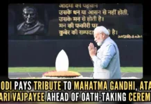 Narendra Modi offered his respects at the National War Memorial, a monument to soldiers who have made the supreme sacrifice for the country