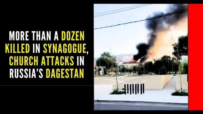 Simultaneous attacks occurred in Dagestan's largest city of Makhachkala and in the coastal city of Derbent