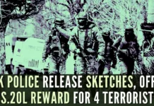 J&K Police have released sketches of four terrorists who are believed to be hiding in the upper reaches of Bhaderwah, Thathri, and Gandoh