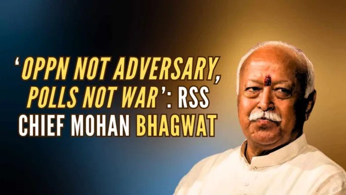 RSS chief Bhagwat emphasised the need to get over election rhetoric & focus on problems facing the nation. He also said that a true 'sevak' must not be 