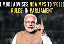 PM Modi asks NDA MPs to ensure that their behaviour on the floor of the House is exemplary