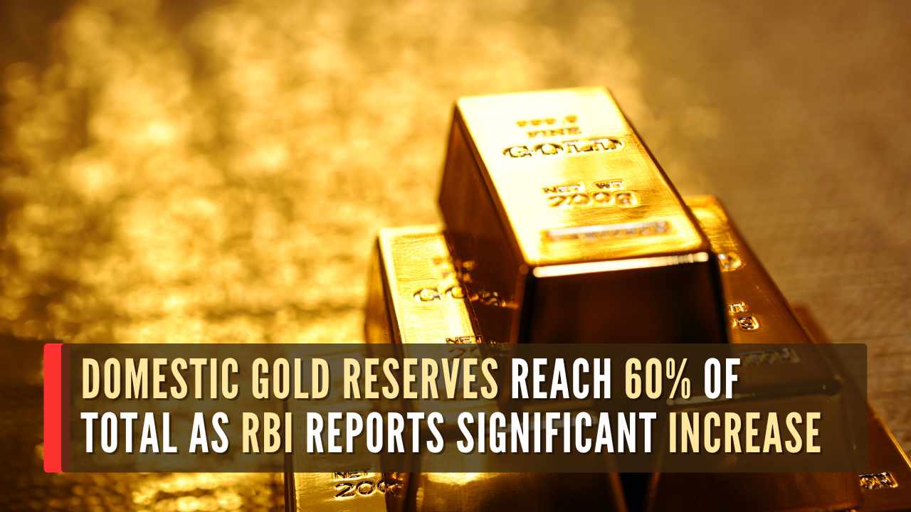 Domestic gold reserves reach 60% of total as RBI reports significant increase